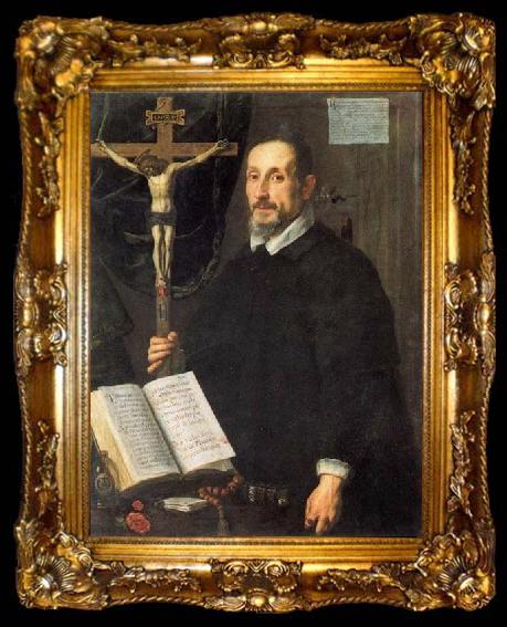 framed  Justus Sustermans Portrait of Canon Pandolfo Ricasoli, ta009-2